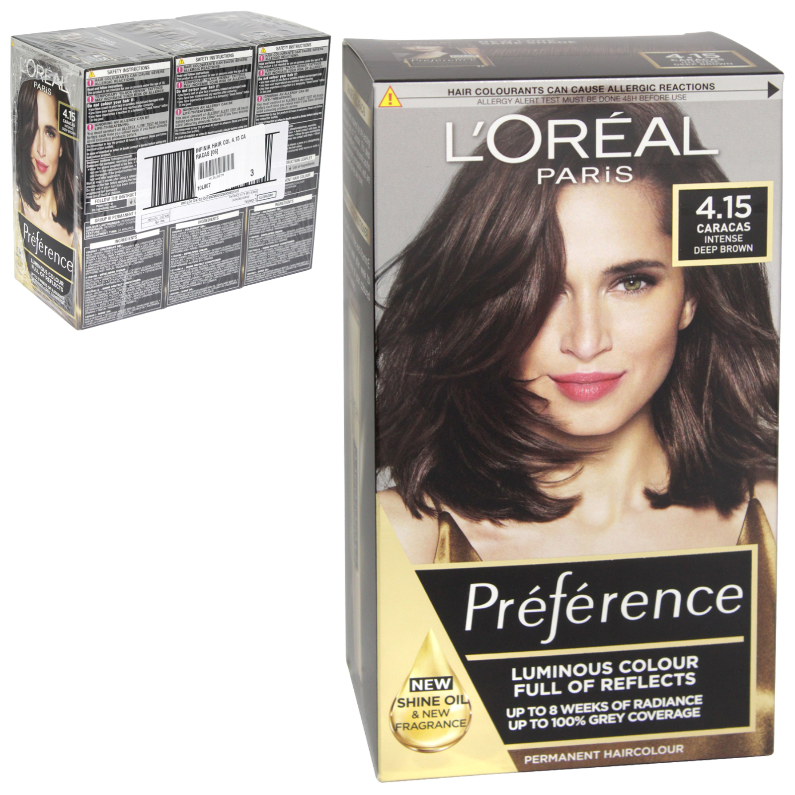 L'Oreal Preference Caracas  Intense Deep Brown Hair Colour x3 - Concord  Cash and Carry