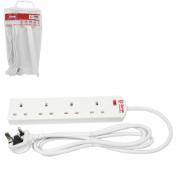 EXTENSION LEAD WITH SURGE PROTECTION 4WAY 13AMP 2METER