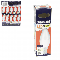 MAXIM LED CANDLE COOL WHITE PEARL LIGHT BULB SES 3W 25W X10