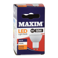 MAXIM LED WARM WHITE PEARL LIGHT BULB GU10 5W=50W 345 LUMEN X10