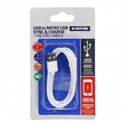 STATUS USB TO MICRO USB SYNC & CHARGE CABLE 1M