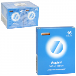 ASPAR ASPIRIN TABLETS 16X300MG  X12 (NON RETURNABLE)