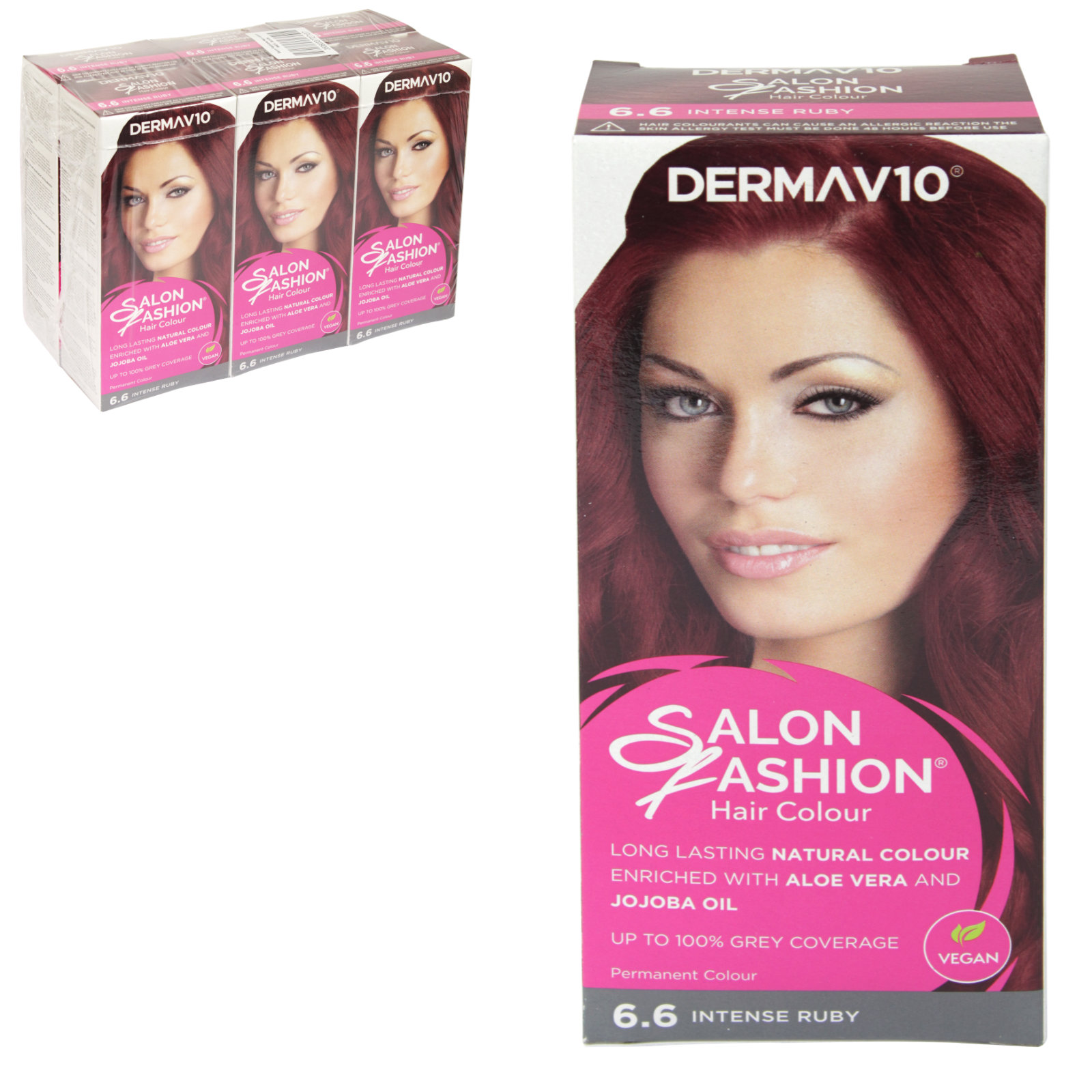 Derma V10 Salon Fashion  Intense Ruby Permanent Hair Colour - Concord  Cash and Carry