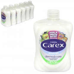 CAREX ANTI-BAC LIQUID SOAP 500ML MOISTURE WHITE SCREW TOP X6