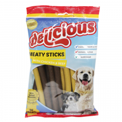 WORLD OF PETS 20 MEATY STICKS WITH CHICKEN+BEEF 200GM