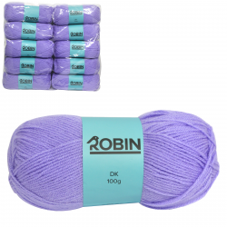 ROBIN 4032 DOUBLE KNIT WOOL WEIGHT 100GM LENGTH 300M LAVENDER X10