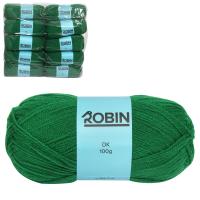 ROBIN 4032 DOUBLE KNIT WOOL WEIGHT 100GM LENGTH 300M EMERALD/BRIGHT GREEN X10