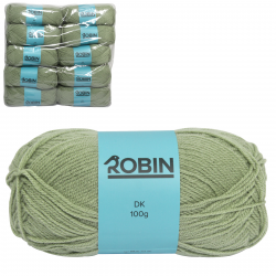 ROBIN 4032 DOUBLE KNIT WOOL WEIGHT 100GM LENGTH 300M LOVAT/OLIVE GREEN X10