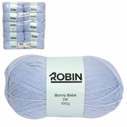 ROBIN BONNY BABE 4058 DOUBLE KNIT WOOL WEIGHT 100GM LENGTH 300M BABY BLUE X10