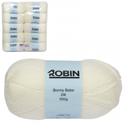 ROBIN BONNY BABE 4058 DOUBLE KNIT WOOL WEIGHT 100GM LENGTH 300M CREAM X10