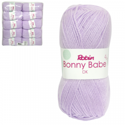 ROBIN BONNY BABE 4058 DOUBLE KNIT WOOL WEIGHT 100GM LENGTH 300M LILAC WHITE X10