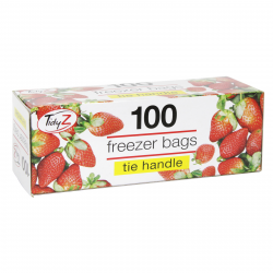 TIDYZ 100 FREEZER BAGS TIE HANDLE LARGE