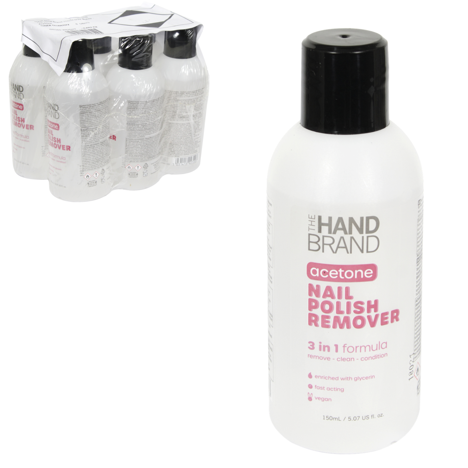 Hand Brand Nail Polish Remover with Acetone 150ml - Concord Cash and Carry