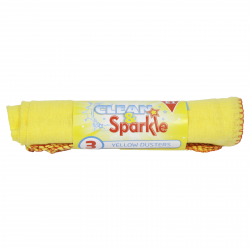 CLEAN+SPARKLE YELLOW DUSTERS 3PK