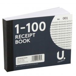 U RECEIVE RECEIPT BOOK 1-100 X12