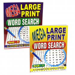 MEGA LARGE PRINT WORD SEARCH 144 PAGES X6