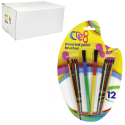 PENNINE KIDS 12 ASSORTED PAINT BRUSHES X12