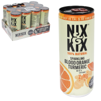 NIX & KIX 100% NATURAL+VEGAN 250ML SPARKLING BLOOD ORANGE+TUMERIC X12BBE 10/22