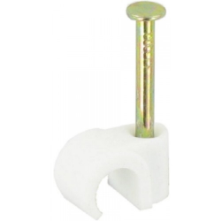 FASTPAK 3.5MM CABLE CLIPS ROUND WHITE 70 PER PACK