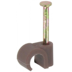FASTPAK 7.0MM CABLE CLIPS ROUND BROWN 30 PER PACK