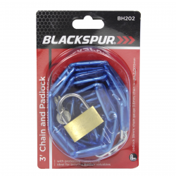 BLACKSPUR 3'X3.6MM CHAIN AND PADLOCK