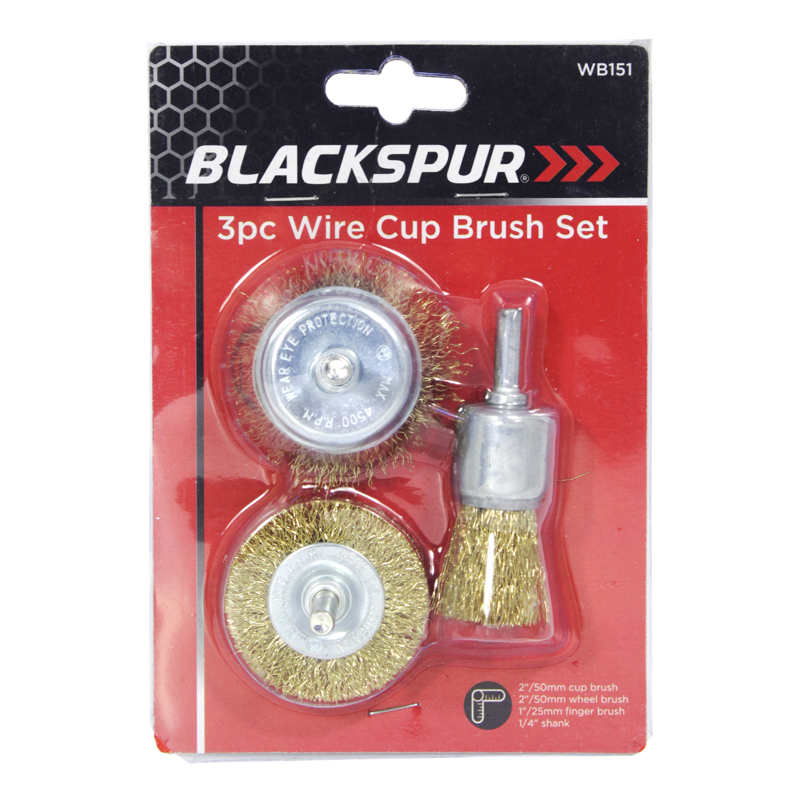 Blackspur 3 Piece Wire Cup Brush Set - Concord Cash and Carry