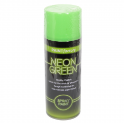 PAINT FACTORY NEON SPRAY PAINT 400ML HIGHLY VISIBLE GREEN