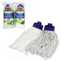 STARWASH COTTON & SYNTHETIC 2PK MOP REFILLS UNIVERSAL FIT SCREW IN