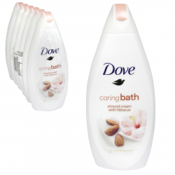 DOVE CARING BATH 500ML PURELY PAMPERING ALMOND CREAM WITH HIBISCUS X 6