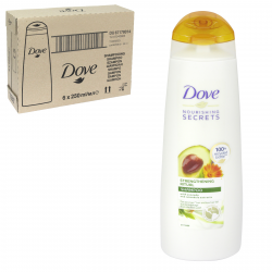 DOVE SHAMPOO 250ML STRENGTHENING RITUAL WITH AVOCADO AND CALENDULA EXTRACTS X6