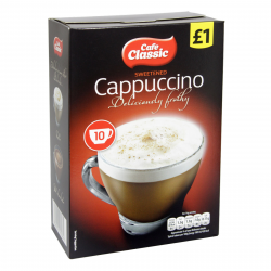 CAFE CLASSIC SWEETENED CAPPUCCINO 10PK PM £1