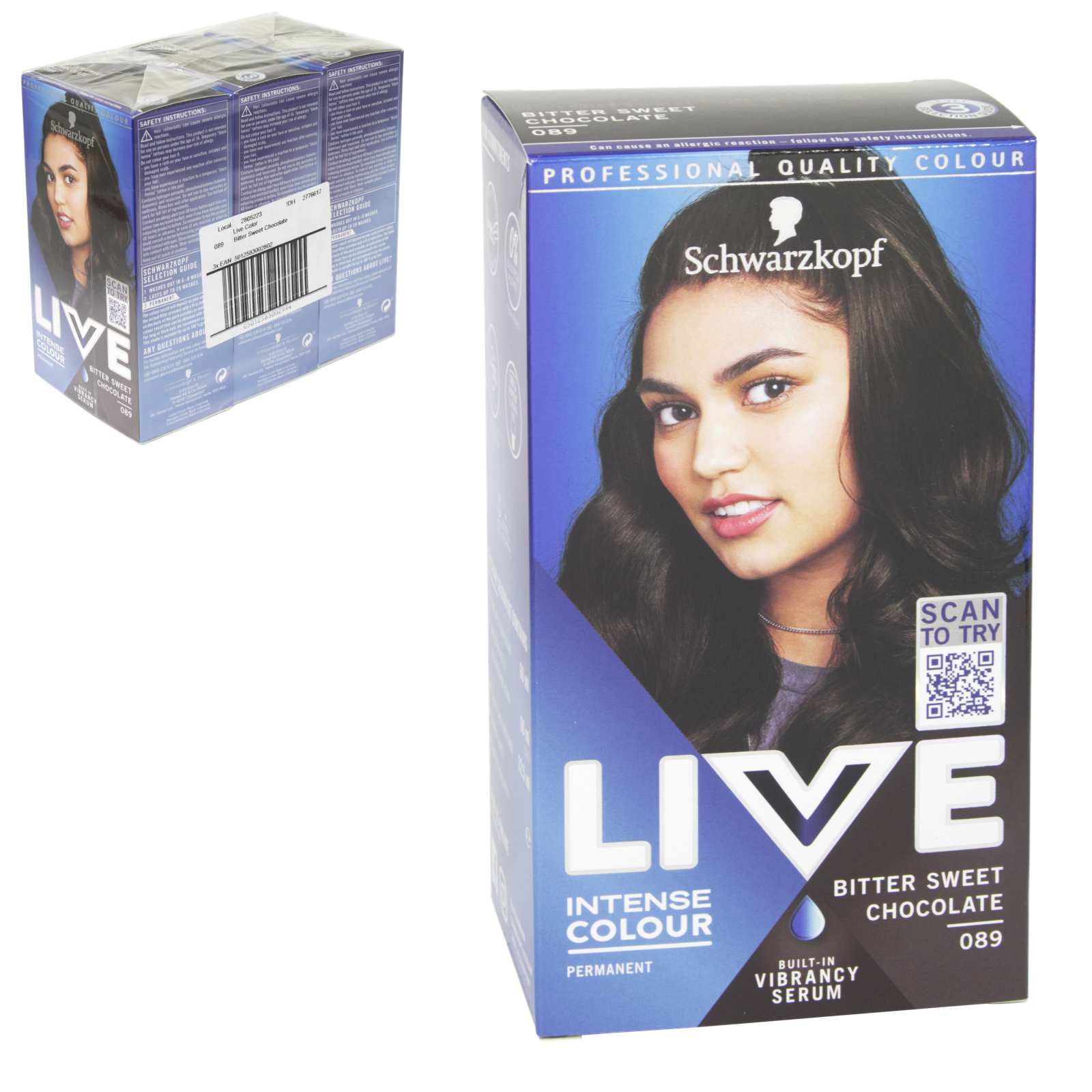 Schwarzkopf Live Bittersweet Chocolate 089 Permanent Hair Dye - Concord  Cash and Carry