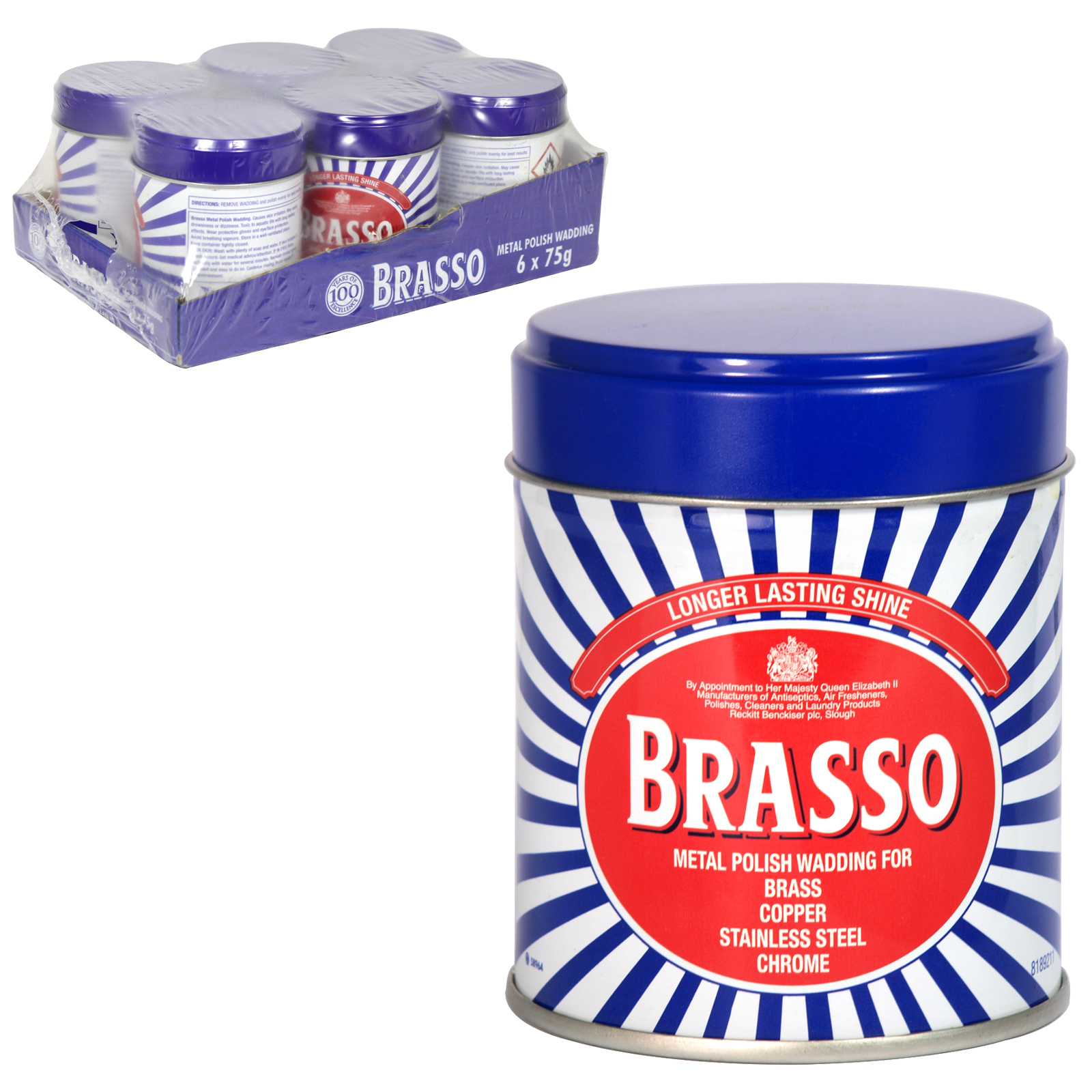BRASSO METAL POLISH WADDLING FOR BRASS COPPER STAINLESS STEEL CROME 75G 