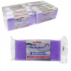 MICROBAN 3 NON SCRATCH CLEANING PADS X10