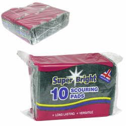 SUPERBRIGHT SCOURING PADS 10PK LGE X10