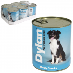 DYLAN FOR WORKING DOGS MEATY CHUNKS 800GM X6  NO VAT DATED 07/03/2022