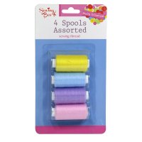 SEWING BOX THREAD 4 SPOOLS ASSORTED