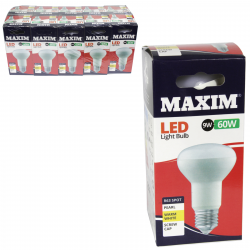 MAXIM LED R63 WARM WHITE PEARL LIGHT BULB ES 9W 60W X10