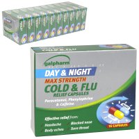 GALPHARM DAY+NIGHT MAX COLD+FLU RELIEF CAPSULES 16'SX10