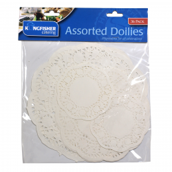 KINGFISHER 36PK ASSORTED PAPER DOILIES