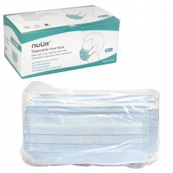 NUUR DISPOSABLE EARLOOP FACE MASKS 3PLY CE MARKED X50