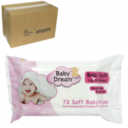 BABY DREAM 72 SOFT BABY WIPES PARABEN+ALCOHOL FREE LIGHTLY SCENTED X12