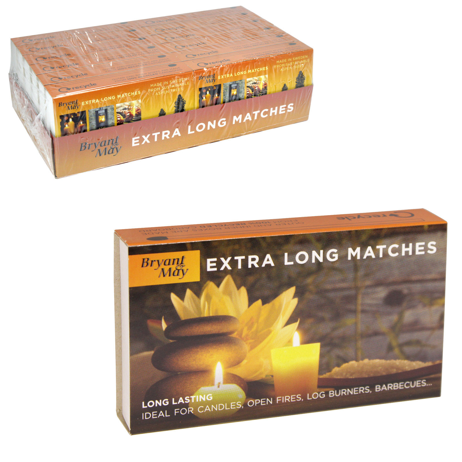 3 BOXES of Bryant & May Extra Long Safety Matches Ideal For Fires BBQs Candle UK