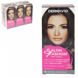 DERMA V10 SALON FASHION HAIR COLOUR 4.0 DARK BROWN X6