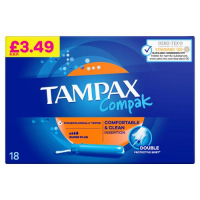 TAMPAX COMPAK 18'S SUPER PLUS PM £3.49 X6
