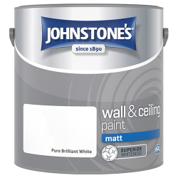 JOHNSTONES WALL & CEILING PAINT MATT 2.5L PURE BRILLIANT WHITE