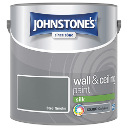 JOHNSTONES WALL & CEILING PAINT VINYL SILK 2.5L STEEL SMOKE