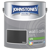 JOHNSTONES WALL & CEILING PAINT VINYL SILK 2.5L BLACK