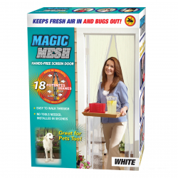 MAGIC MESH HANDS FREE INSECT DOOR SCREEN WHITE