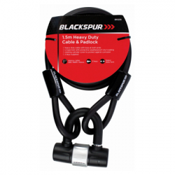 BLACKSPUR HEAVY DUTY CABLE AND PADLOCK 1.5M